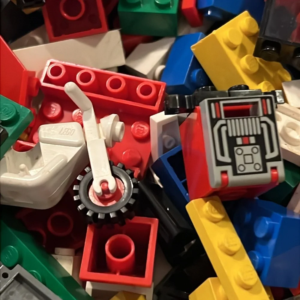 Vintage lot of legos motorcycle space doors windows more